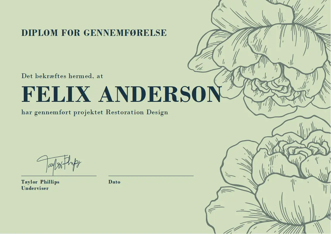 Diplom vintage-botanical