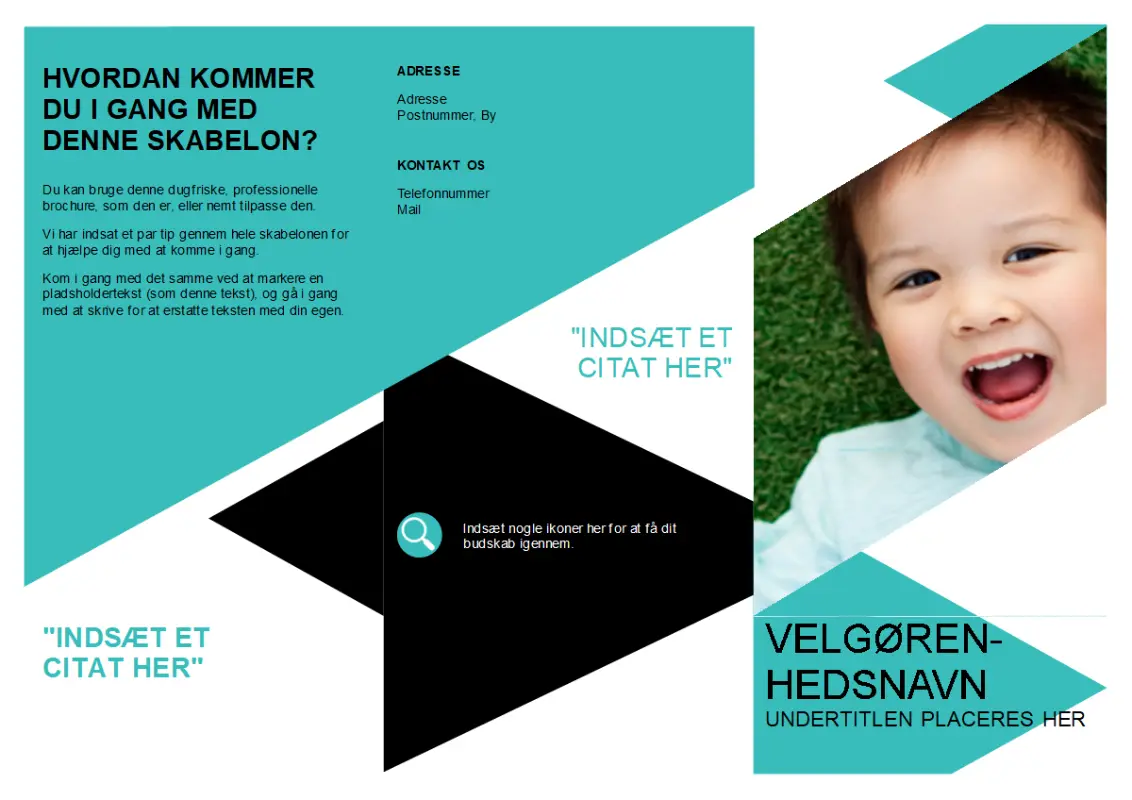 Brochure til nonprofitorganisationer blue modern-geometric