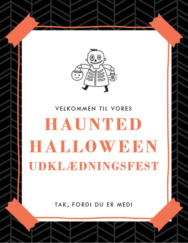 Skeletter til halloweenfest, der kan udskrives whimsical line