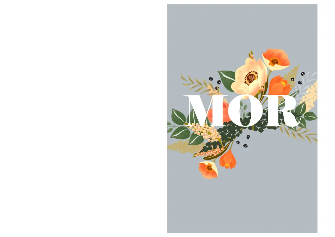 Smukt mors dag-kort vintage-botanical