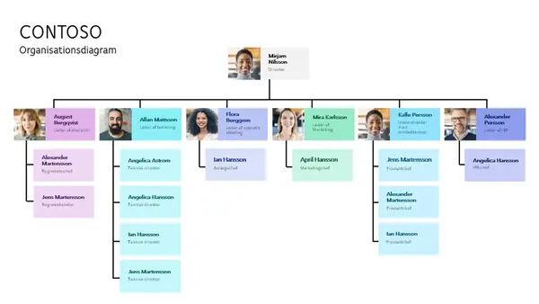 Minimalistisk organisationsdiagram modern-simple