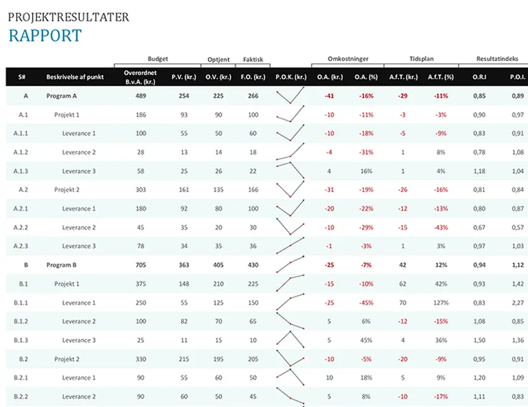 Rapport over projektresultater modern simple