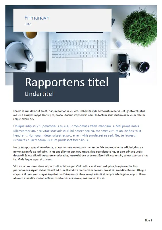 Rapport (oprindelsestema) modern simple