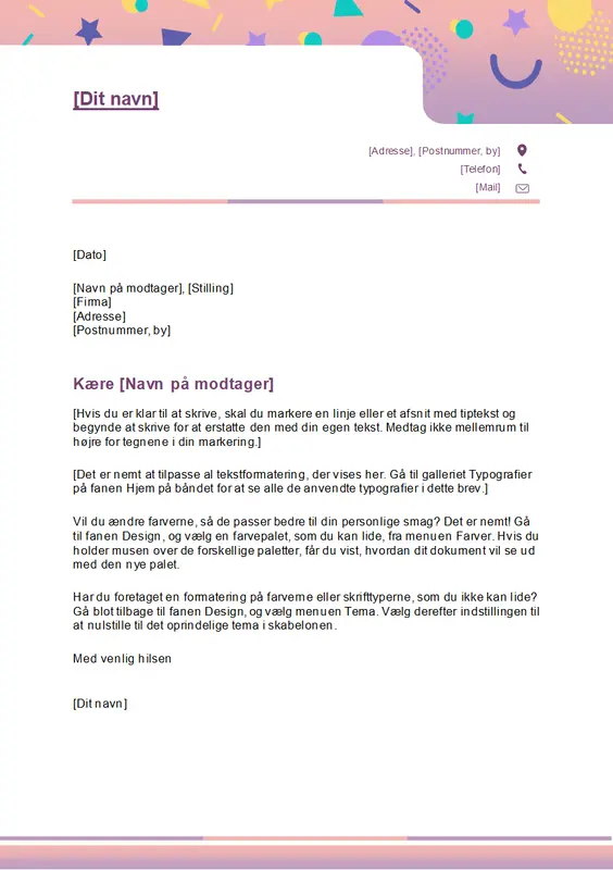 Festligt brevhoved modern-simple