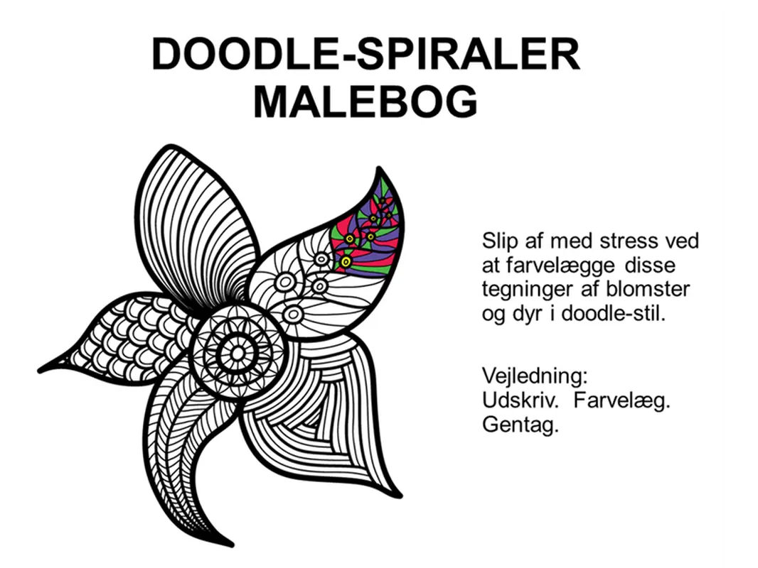 Malebog med doodle-spiraler