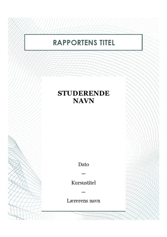 Moderne studenteropgave modern simple