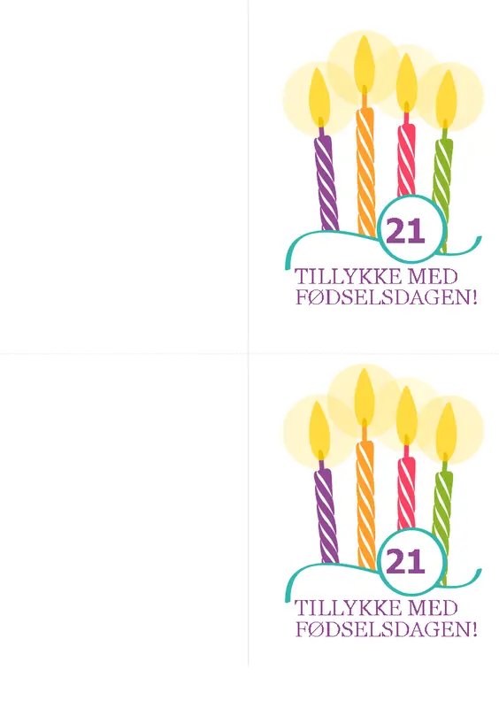 Fødselsdagskort for milepæle (2 pr. side, til Avery 8315) modern-simple