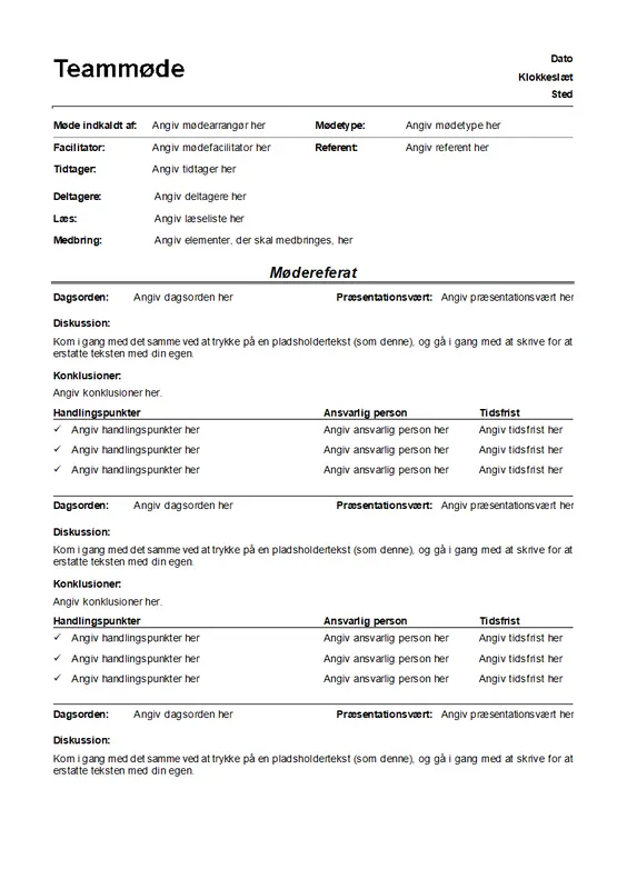 Uformelt mødereferat modern color block