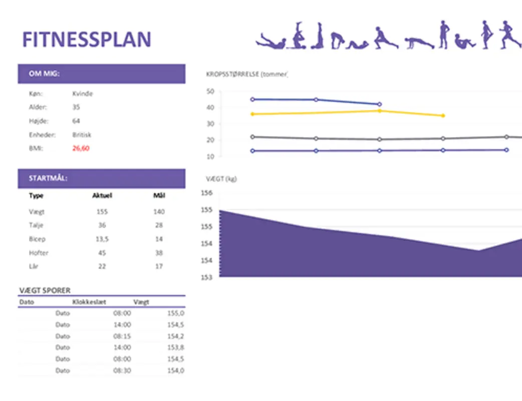 Fitnessplan purple modern-simple