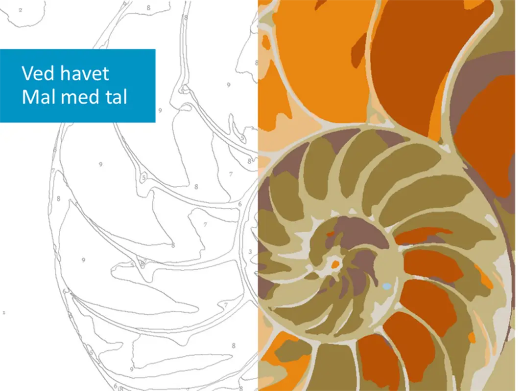 Ved havet, tegn efter numre