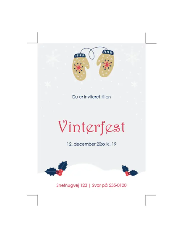 Invitationer til vinterfest whimsical