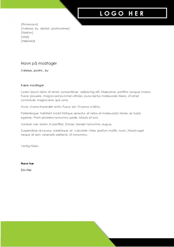 Brevhoved med logo i fed modern-simple