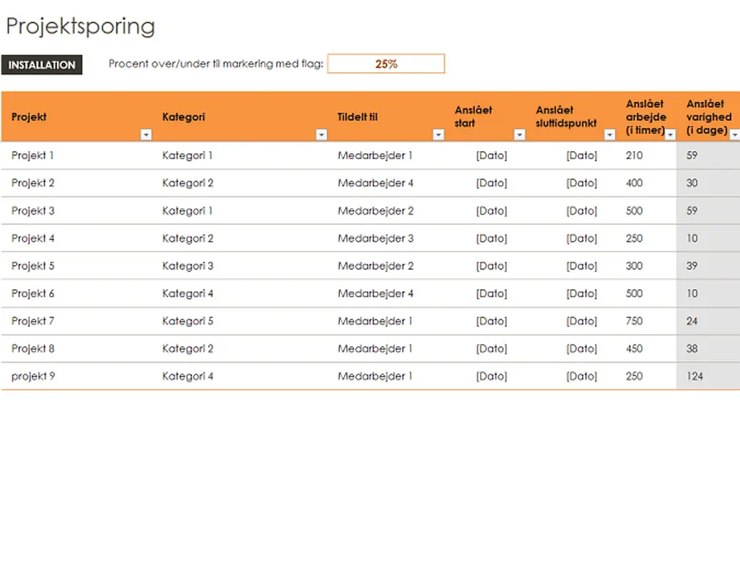 Projektsporing