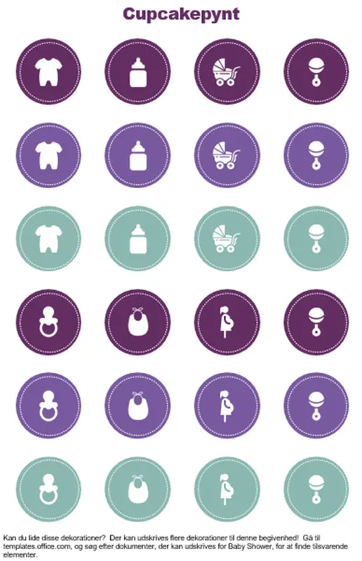 Cupcakepynt til babyshower