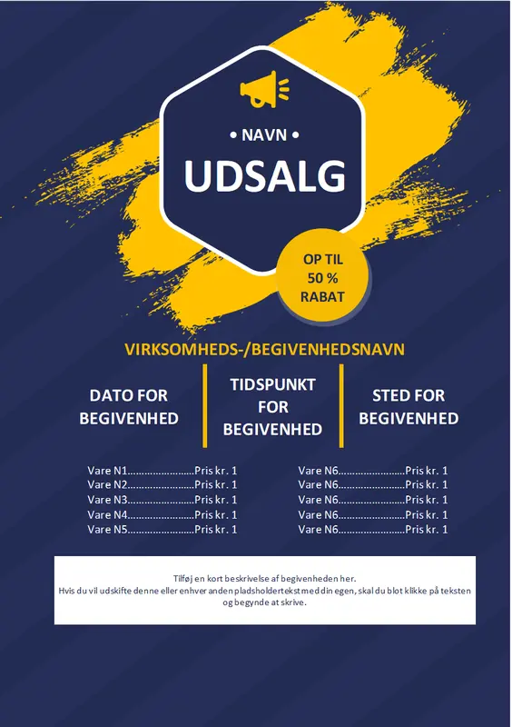 "Til salg"-løbeseddel