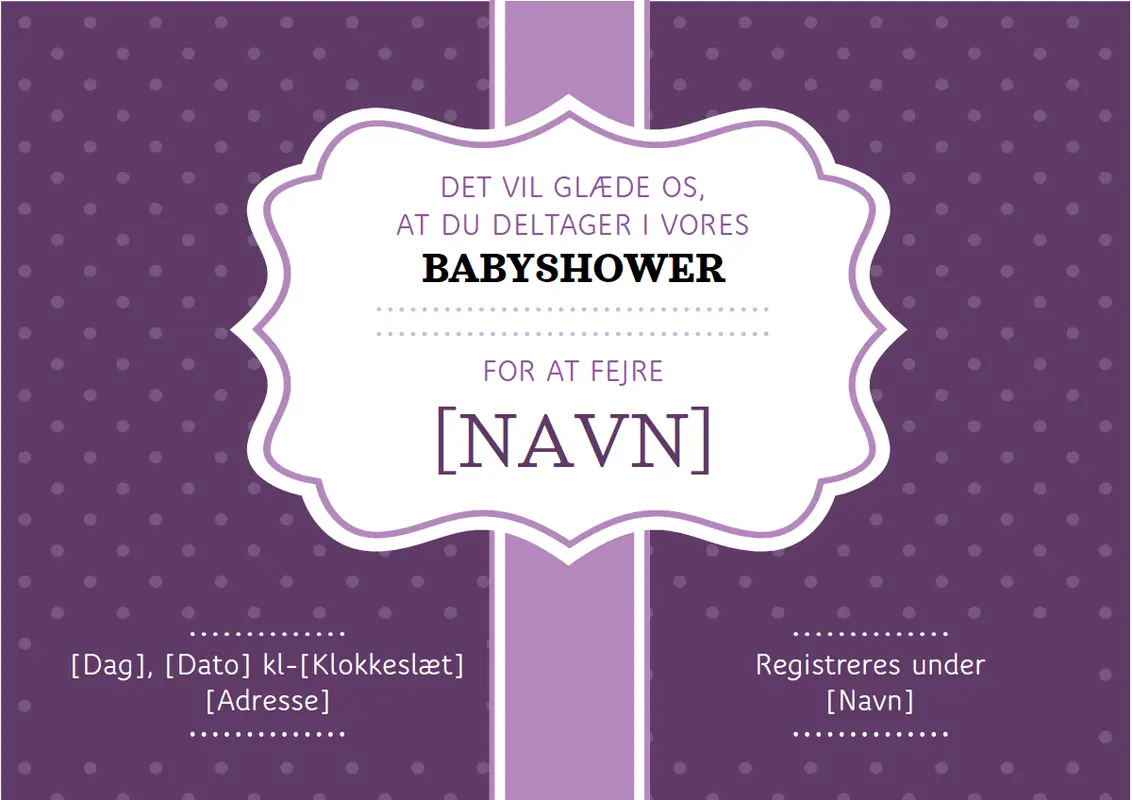 Invitation til babyshower