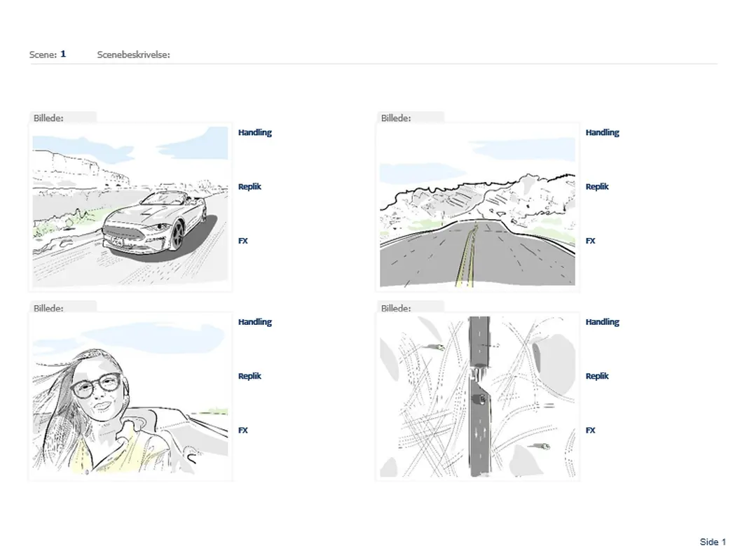 Vandret storyboard modern simple