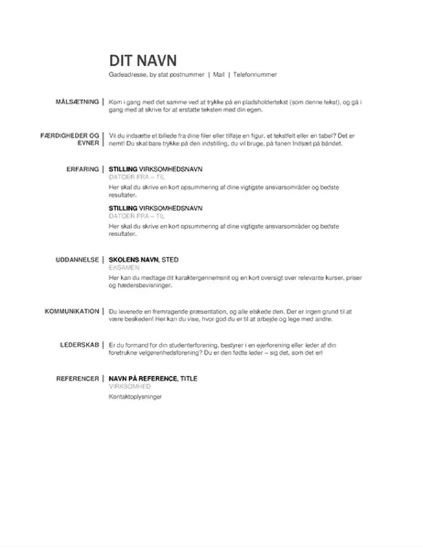 Grundlæggende CV