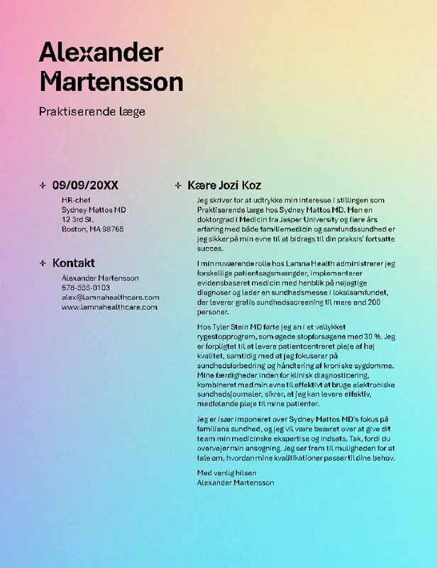 Følgebrev til ATS-sundhedspleje