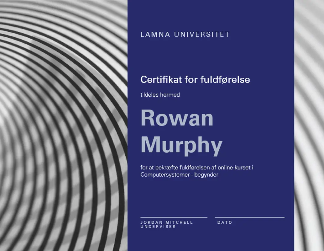 Kursuscertifikat modern-geometric