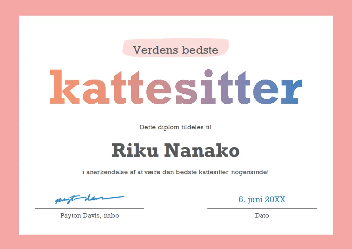 Verdens bedste-diplom modern-simple