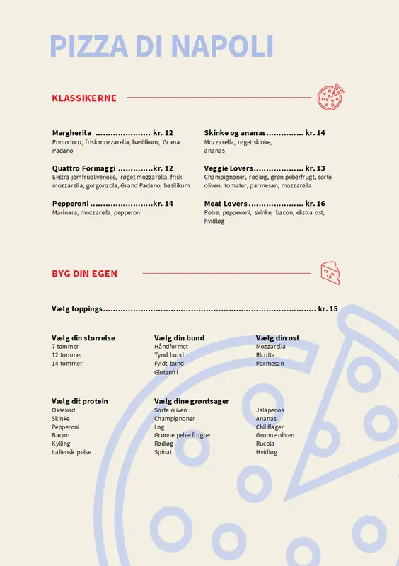 Pizzamenu  modern-simple
