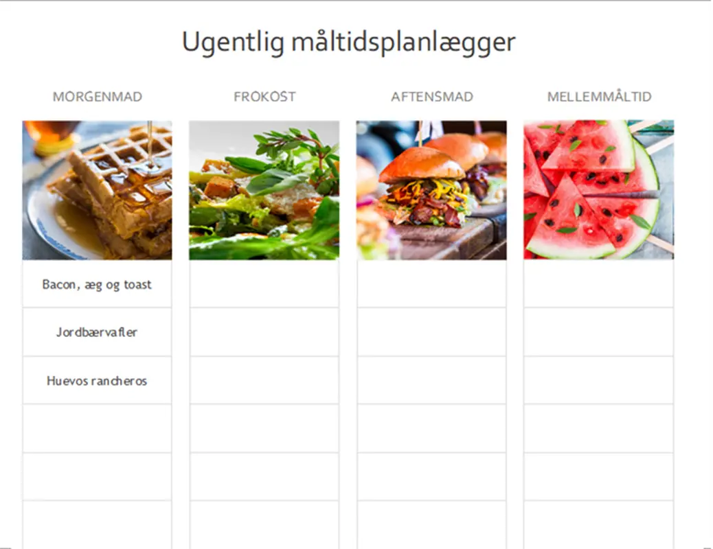 Enkel madplanlægger modern-simple