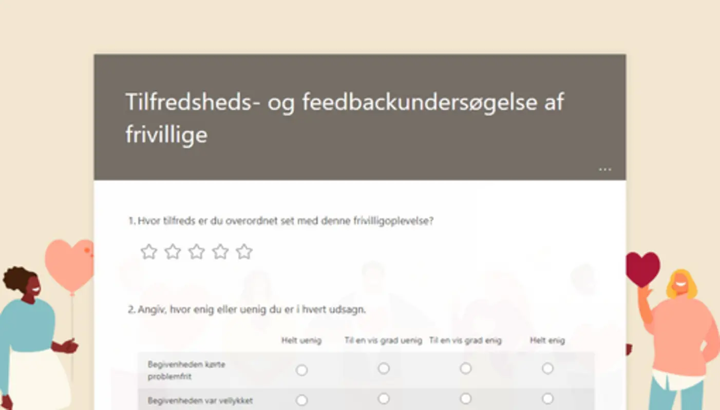 Tilfredsheds- og feedbackundersøgelse af frivillige yellow