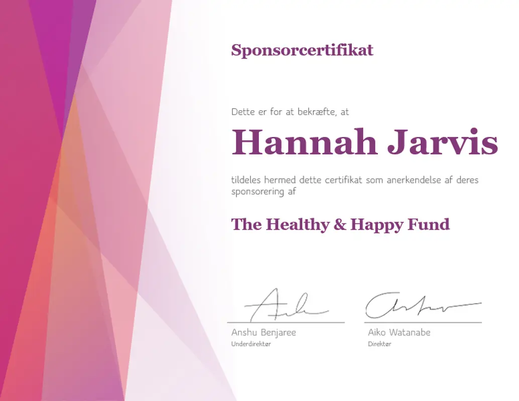 Farverigt anerkendelsescertifikat modern-color-block