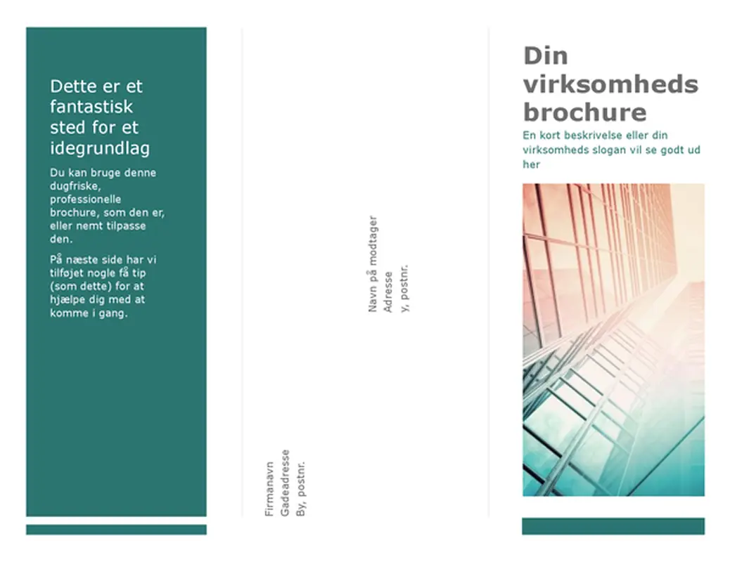Trefløjet brochure (blå)