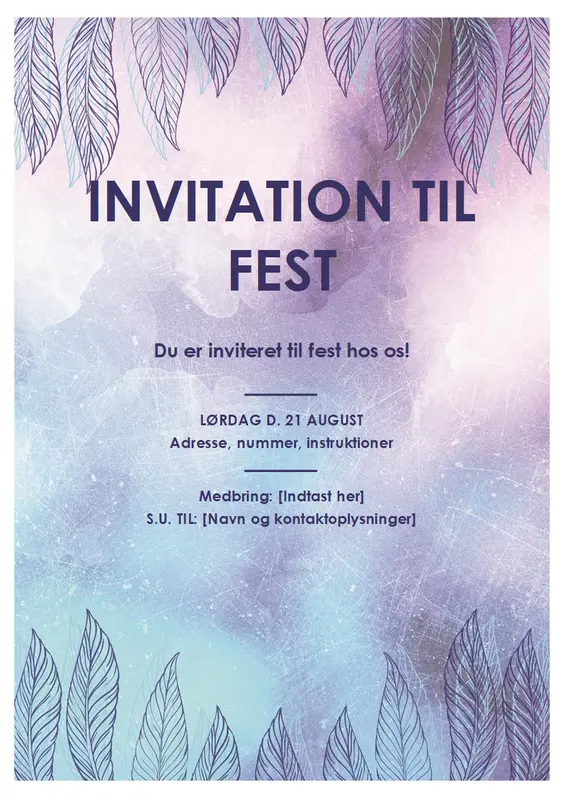Løbeseddel med festinvitation organic-boho