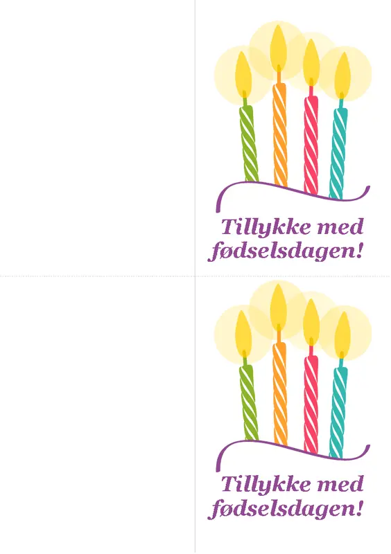 Fødselsdagskort (2 pr. side)  modern-simple
