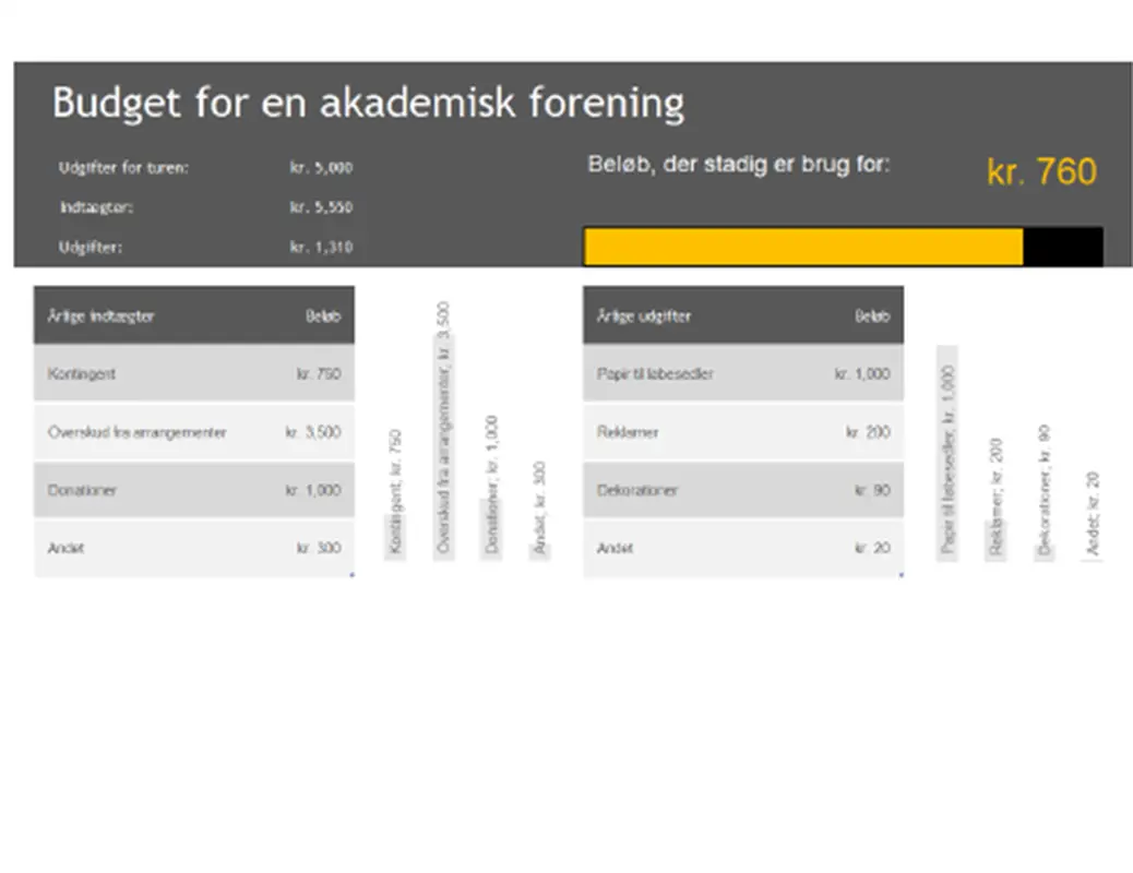 Budget for en akademisk forening modern simple