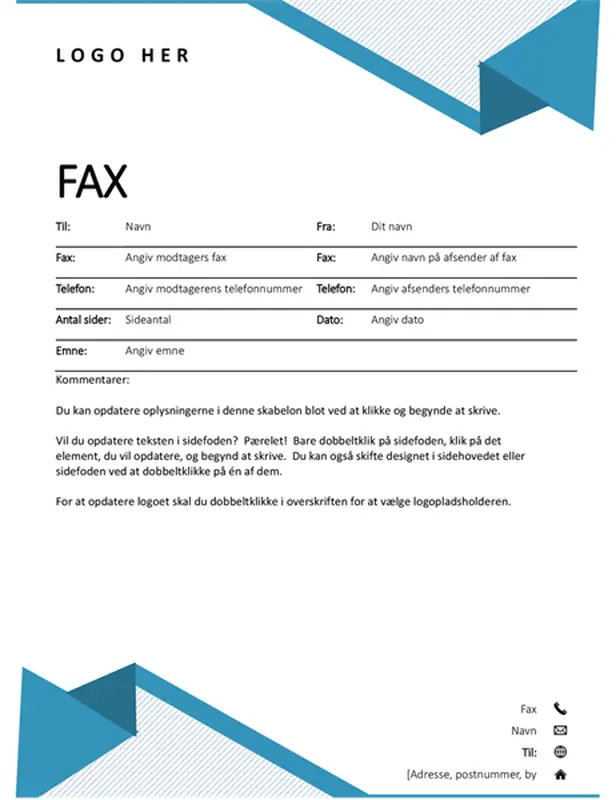 Faxforside med nålestriber