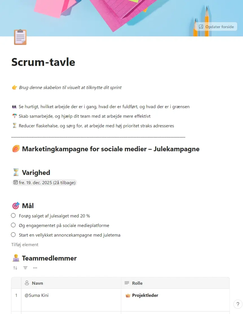 Scrum-tavle