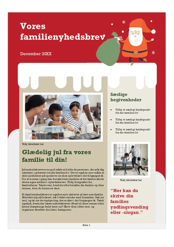 Familienyhedsbrev til jul modern-color-block