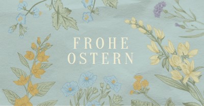 Osterwünsche blue vintage-botanical