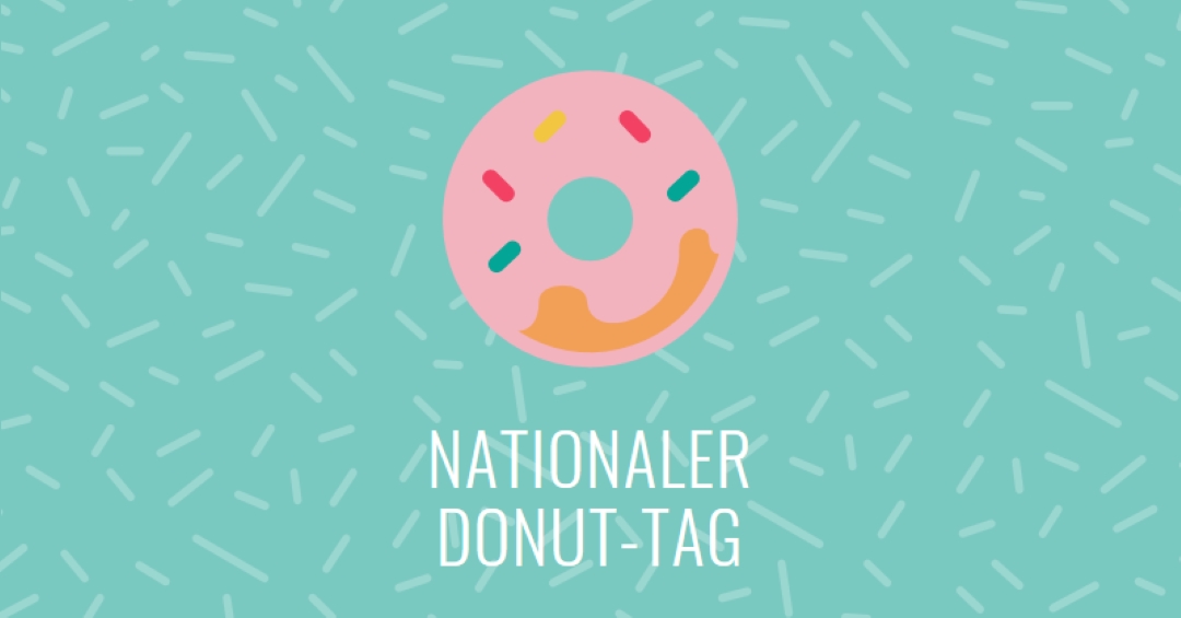 Yum it's National Donut Day blue modern-simple