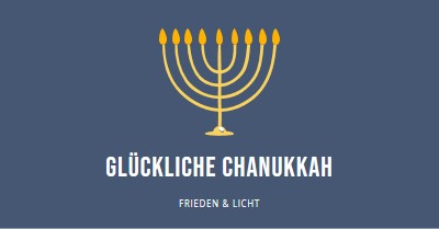 Chanukka Sameach blue modern-simple