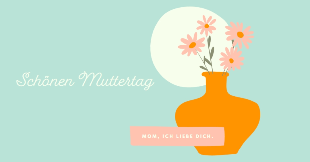 Mutter, ich liebe dich blue whimsical-line