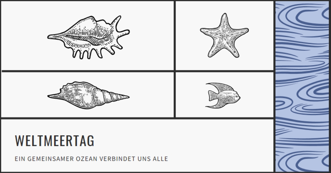 Happy World Oceans Day white vintage-retro