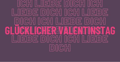 Ich liebe dich, Valentinstag purple modern-bold