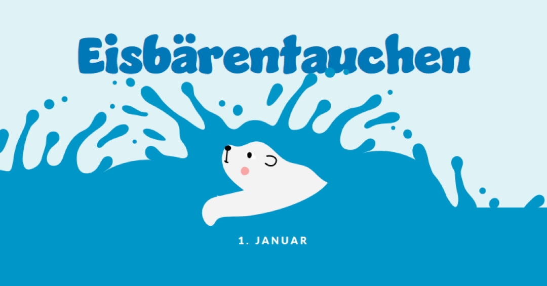 Glücklicher Eisbären-Tauchtag blue whimsical-color-block