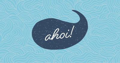 Hallo Segler blue whimsical-line