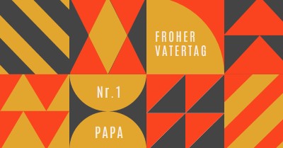 Papa Nummer eins orange modern-geometric-&-linear