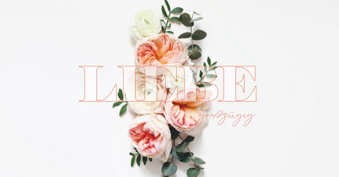 Liebe großherzig white vintage-botanical