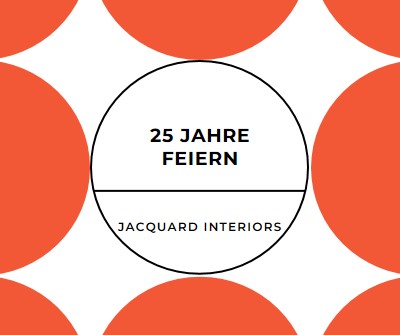 25 Jahre feiern orange modern-geometric-&-linear