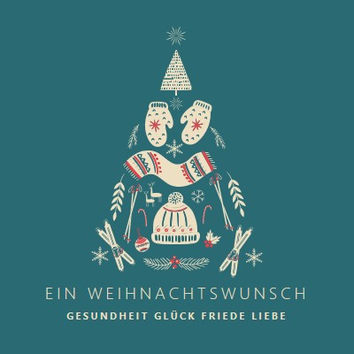 Alles, was ich zu Weihnachten will green modern-simple