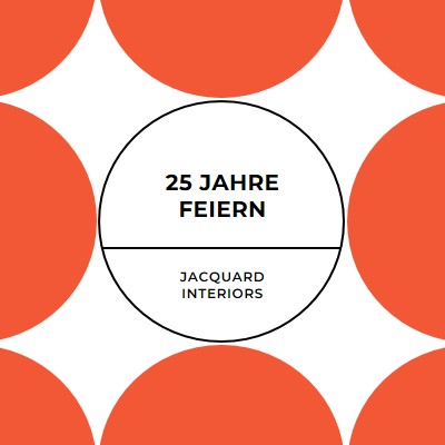 25 Jahre feiern orange modern-geometric-&-linear