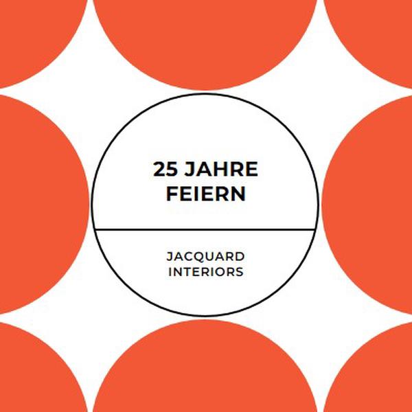 25 Jahre feiern orange modern-geometric-&-linear